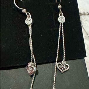 Brighton Elegant Silver Heart Dangle Earrings
